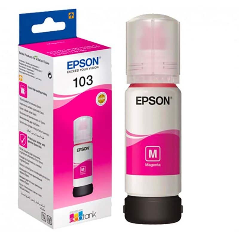 2490103 Epson 103 Magenta – Bouteille d’encre Epson EcoTank d’origine (C13T00S34A) – Image 1