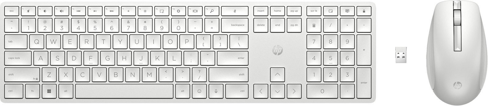 2bcc9f5c3711dcb0f09aee5b1d43c47f-2.jpg Clavier Souris Sans Fil HP 650 Blanc (4R016AA) – Image 1