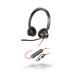 Micro-casque Poly Blackwire 3320 stéréo USB-C certifié Microsoft Teams + adaptateur USB-C/A (8X220AA)