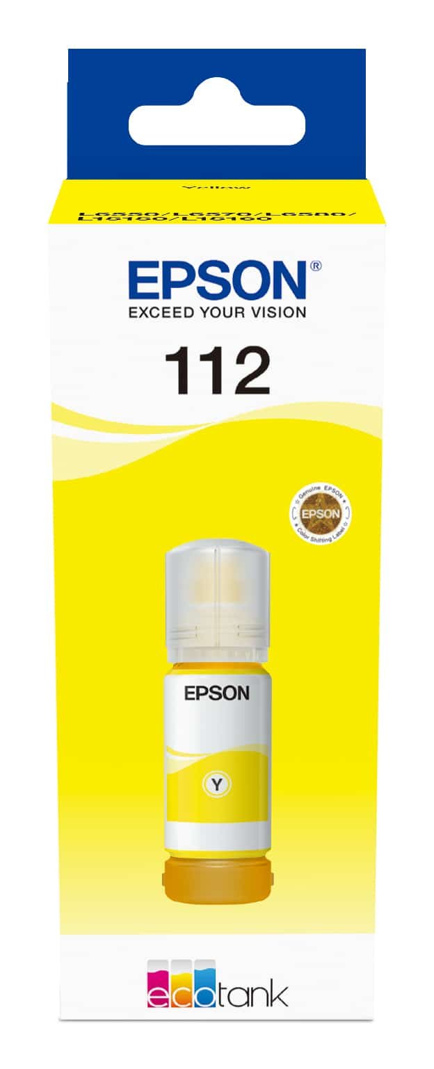 e07eddd747a8321351183da0528eeae1fbecccec.jpg Bouteille d’encre Epson EcoTank 112 – Jaune (C13T06C44A) – Image 1