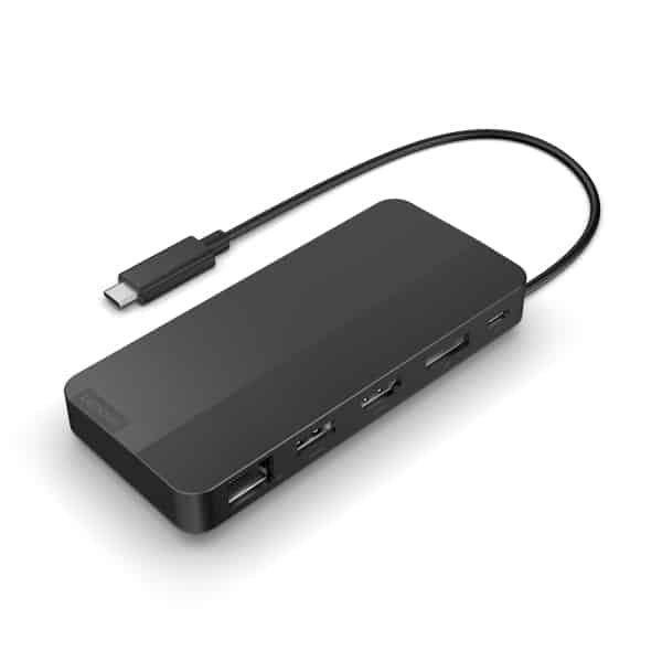 40B90100EU.jpg Station d’accueil de voyage Lenovo USB-C pour deux écrans – avec adaptateur (40B90100EU) - Image 1