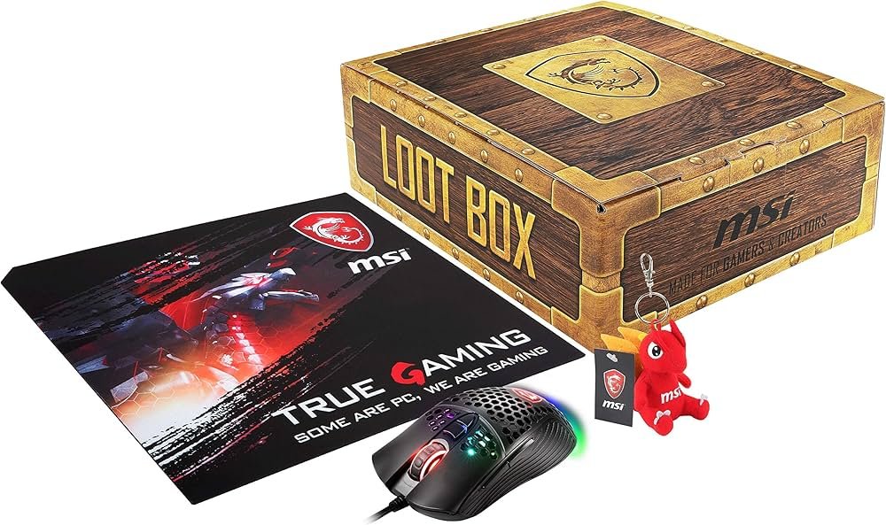 91TajouNuHL._AC_UF10001000_QL80_ MSI Loot Box Pack- Level 1 (Souris + Tapis de souris + Porte à Clé Dragon Doll ) (4719072742515) – Image 1