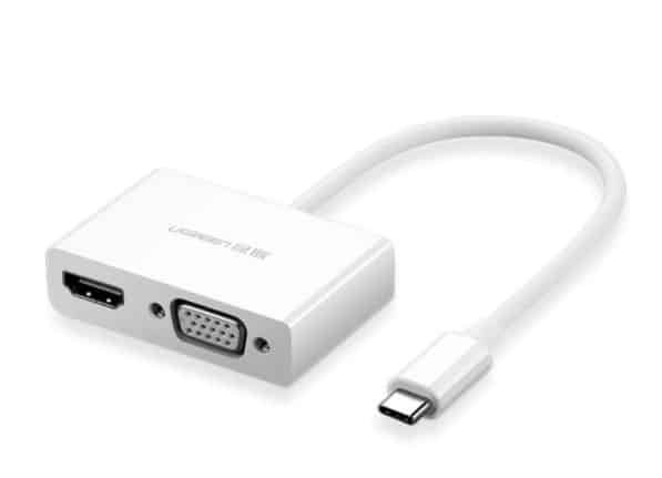 96804776_1661564892.jpg Adaptateur Ugreen convertisseur vidéo USB Type C – HDMI / VGA blanc (30843) - Image 1