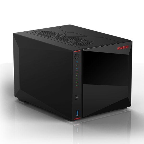 Raster illustration of the night modern city. Cyberpunk, buildin SERVEUR NAS ASUSTOR NIMBUSTOR 4 GEN 2 (AS5404T) - Image 1