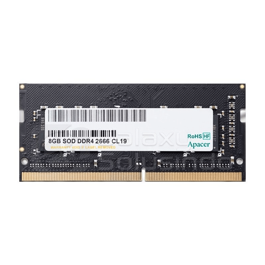 DDR4-8GB-266MHZ-SODIMM-CL19-1.2V.png Barrette mémoire RAM APACER 8GB-266MHZ DDR4 – SODIMM (AP-ES.08G2V.GNH) - Image 1