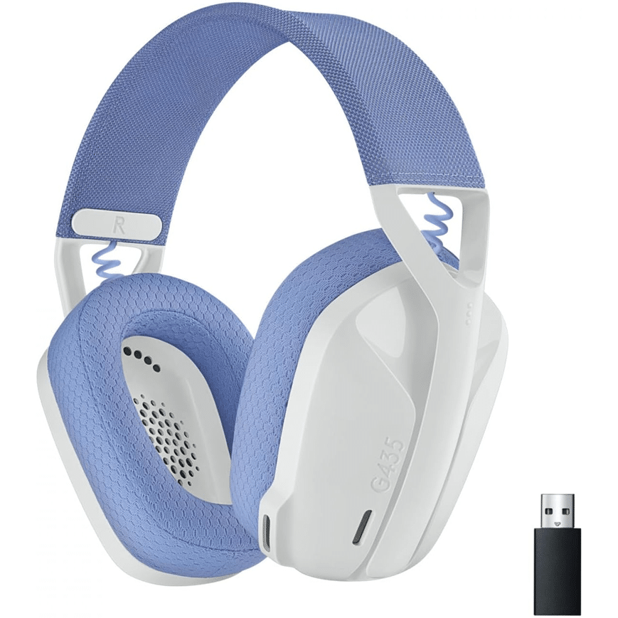 HEADSET-PC-–-G435-LIGHTSPEED-WIRELESS-GAMING-HEADSET-1.png Logitech G435 Casque Gaming sans fil Bluetooth – Blanc (981-001074) - Image 1