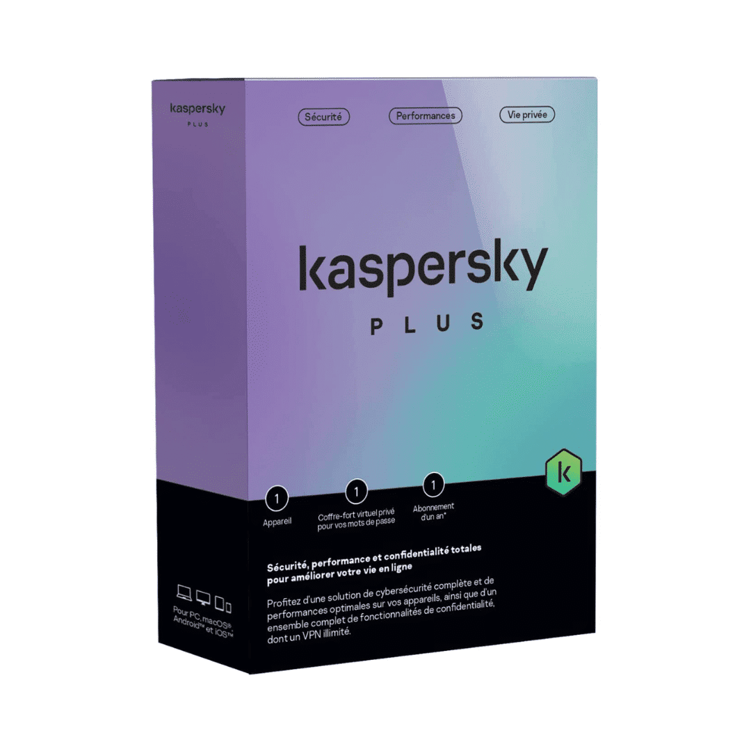 KL10428BAFS-25FFP_MA.png KASPERSKY PLUS Antivirus 1 Poste / 1 an (KL10428BAFS-25FFP_MA) - Image 1