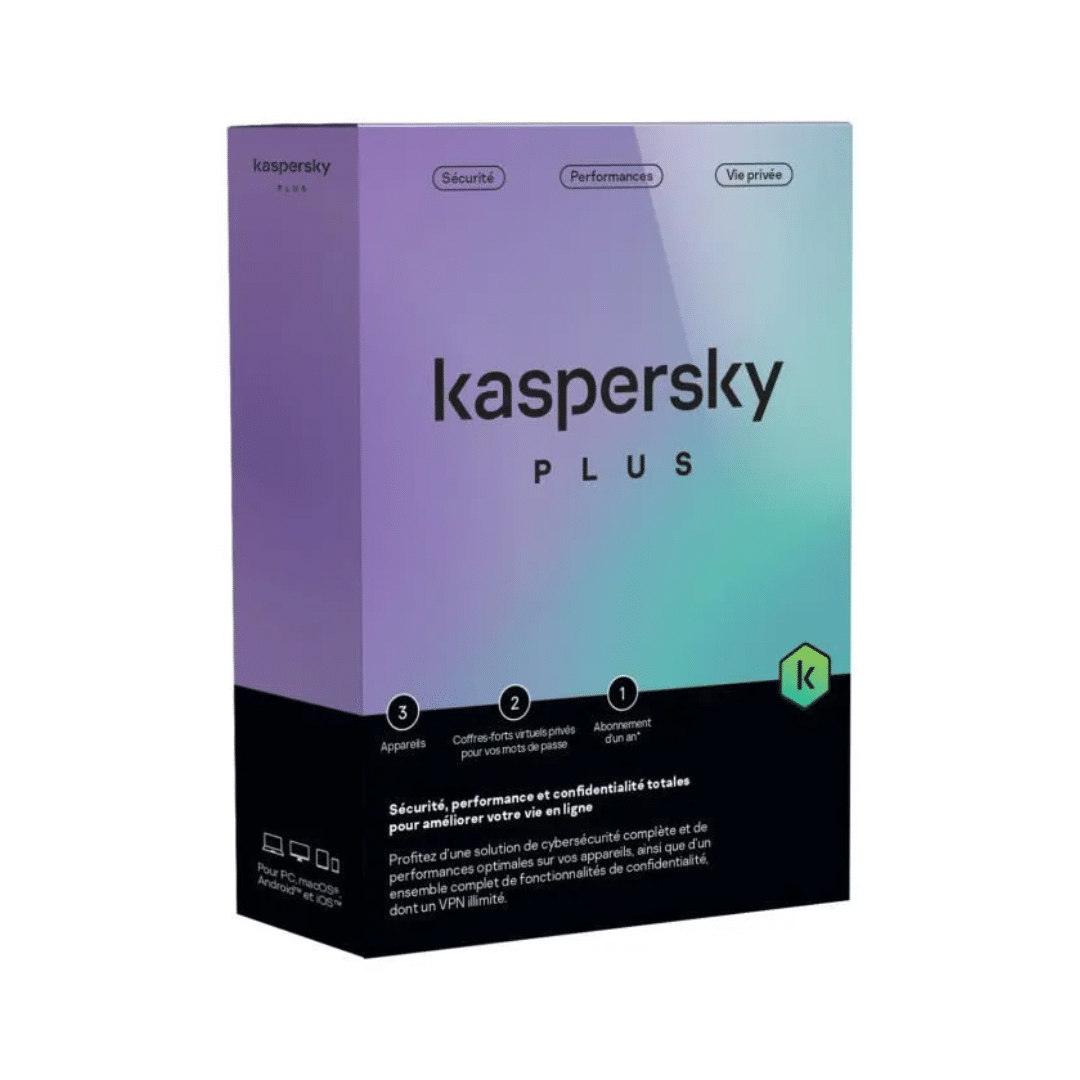 KL10428BCFS-25FFP_MA.png KASPERSKY PLUS Antivirus 3 Postes / 1 an (KL10428BCFS-25FFP_MA) - Image 1