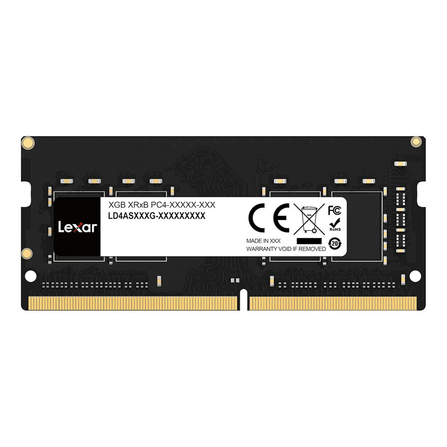 LEXAR-DDR4-16GB-1.png Barrette mémoire RAM Lexar –16 GB DDR4 – SO-DIMM (LD4AS016G-B3200GSST) - Image 1