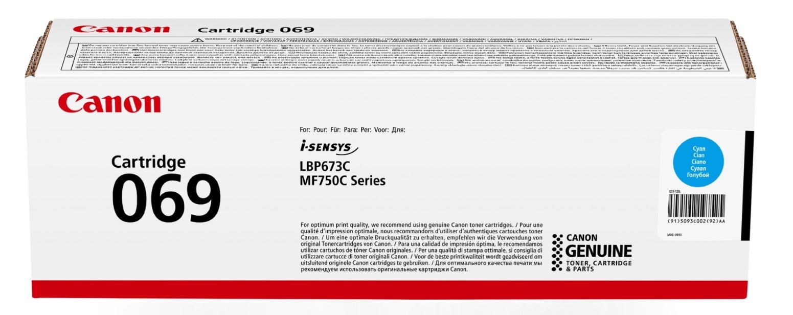 NWC-5093C002AA.jpg Canon 069 Cyan – Toner Canon D’origine (5093C002AA) - Image 1