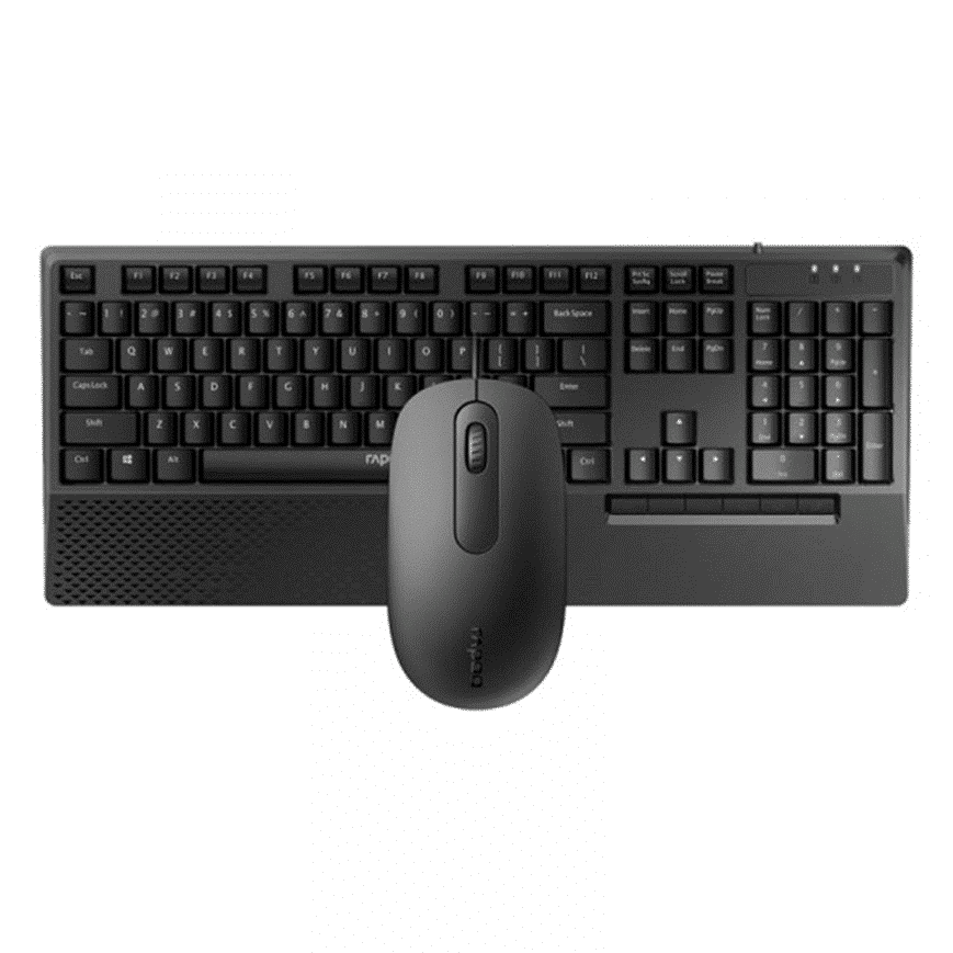 NX2000-FILAIRE-COMBO-AZERTY-1.png Clavier Souris avec fil Rapoo NX2000 (6940056142627) - Image 1