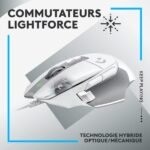 Souris Gaming Logitech G502 X avec fils- Blanche (910-006147) – Image 4