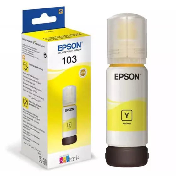 epson-103-jaune-bouteille-d-encre-de-marque-epson-103-ecotank-c13t00s44a-4500-pages-jaune Epson 103 Jaune – Bouteille d’encre Epson EcoTank d’origine (C13T00S44A) – Image 1