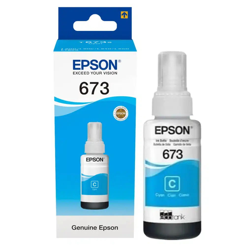 epson-673-c-t6732-cyan-bouteille-dencre-epson-dorigine-c13t67324a Epson 673 C (T6732) Cyan – Bouteille d’encre Epson d’origine (C13T67324A) – Image 1