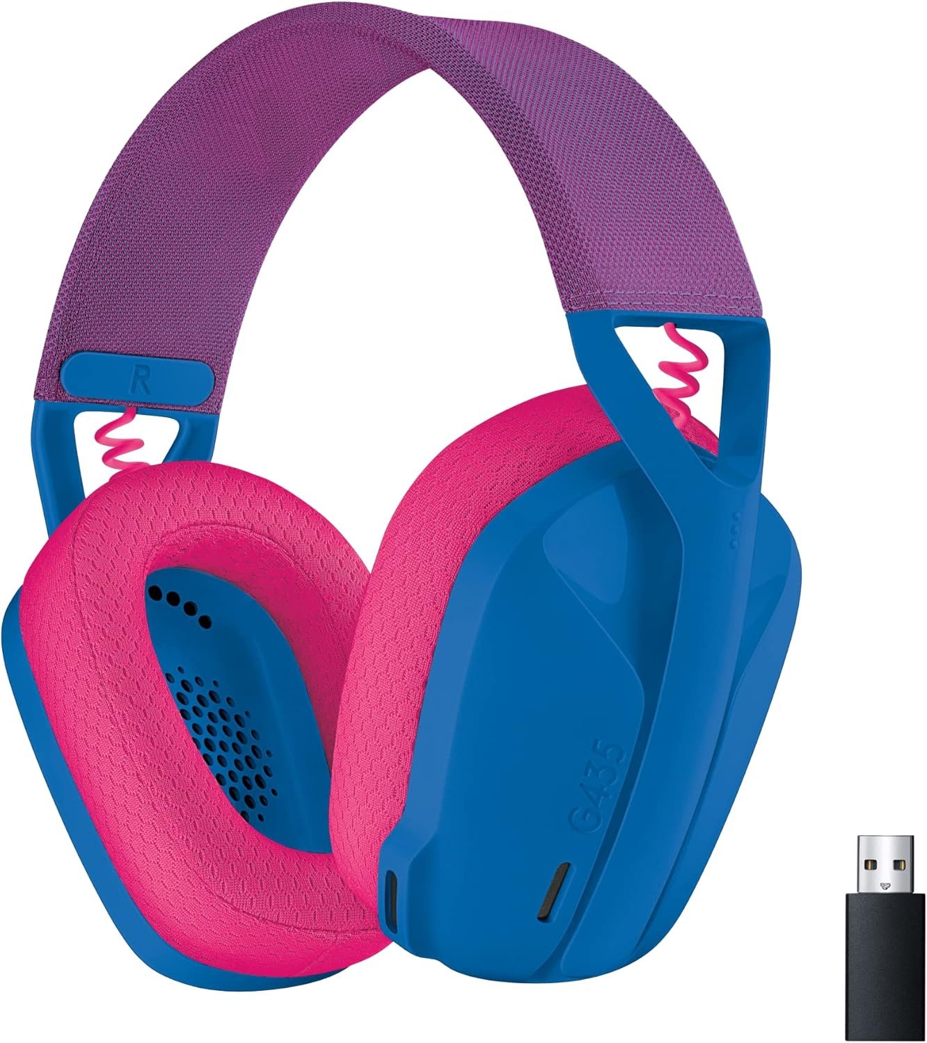 logitech-g435-bleu-981-001062.jpg Casque gaming Bluetooth Ultra-Light Logitech G435 bleu (981-001062) - Image 1